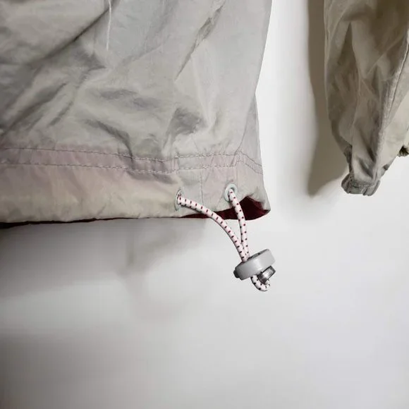 Nike Men's Windbreaker Jacket XL Gray Red Swoosh Nylon Half Zip White Label - Picture 5 of 11